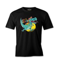 Okula Dönüş - Dinazor Siyah Erkek Tshirt