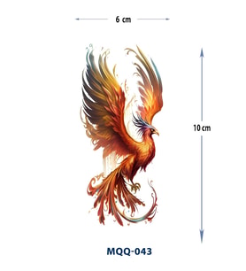 MQQ-043 KIRMIZI ANKA KUŞU DESEN RENKLİ GEÇİCİ DÖVME-TATTO