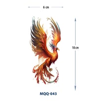 MQQ-043 KIRMIZI ANKA KUŞU DESEN RENKLİ GEÇİCİ DÖVME-TATTO