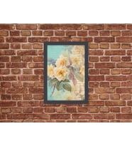 Ahşap Kendinden Çerçeveli Tablo - Vintage Sarı Gül - 2, Standart - 20x28cm