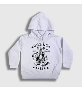 Presmono Unisex Çocuk Beyaz Boxing Ufc Mma Hediye Boksör Boks Kapüşonlu Sweatshirt 496241tt (Beyaz)