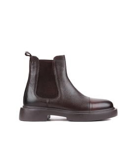 Shoetyle - Kahverengi Deri Erkek Chelsea Bot 250-080
