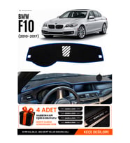 BMW F10 (2010-2017) Uyumlu Torpido Örtüsü Torpido Kılıfı - Siyah Mavi