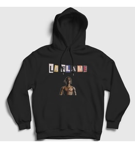 Presmono Unisex Siyah La Flame Astroworld Travis Scott Kapüşonlu Sweatshirt 42781tt