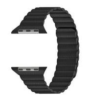 Microsonic Apple Watch Series 10 46mm Twist Leather Loop Kordon Siyah