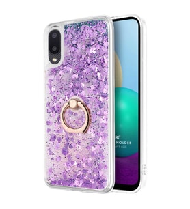 Microsonic Samsung Galaxy A02s Kılıf Glitter Liquid Holder Mor