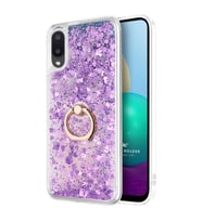 Microsonic Samsung Galaxy A02s Kılıf Glitter Liquid Holder Mor