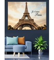 Je T'Aime Paris Eyfel Kulesi Dekoratif Kanvas - Mdf Ahşap Tablo