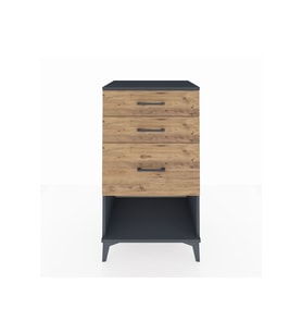 Hyperion Komodin 3 Çekmeceli 60x44x106 Antrasit-Çam