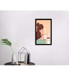 BK Home Coffee Tasarımlı Dekoratif Ahşap Siyah Çerçeveli Tablo-29