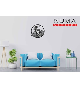 Numa Concept-Tren Ahşap Tasarım Tablo Tren Tasarım-Duvar Süsü (Siyah)