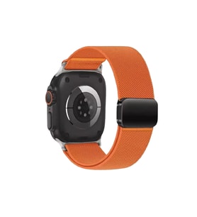 Apple Watch Ultra 49mm Nylon Manyetik Kordon - Turuncu