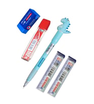 Işıklı Dinazor Uçlu Kalem Seti Mavi 0.7 mm 1 Paket Dinazor Başlıklı Versatil Kalem Süslü Silikonlu Hediyelik Kalem