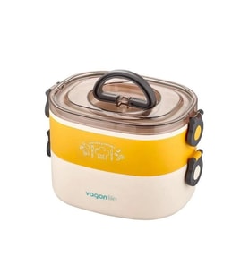 VAGONLİFE  BL50251-2 ÇELİK YEMEK KABI 2 KATLI 3 BÖLMELİ LUNCH BOX SARI
