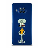 Xiaomi Mi 10T Lite Soft Premier Kapak Squidward Dokunaç Tasarımlı Silikon Kılıf - Lacivert (Şeffaf)