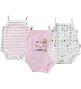 13040 Kız Bebek Üçlü Desenli Body Set