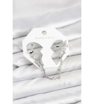 Pirinç Gümüş Renk Kelebek Model Zincir Bağlantılı Ear Cuff Küpe Seti - TJ-BKP11535
