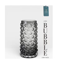 Bubble  Ithal Cam Vazo (23 Cm) (Koyu Füme)