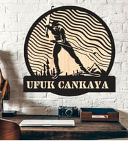 Kişiye Özel Kayak Spor  Ahşap Duvar Tablo