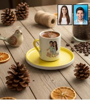 Kişiye Özel Karikatürlü Hamile Anne Adayına Hediye Türk Kahvesi Fincanı Anneler Günü Hediyesi
