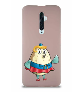 Oppo Reno 2Z Soft Premier Kapak Bayan Puff Tasarımlı Silikon Kılıf - Pudra (Şeffaf)