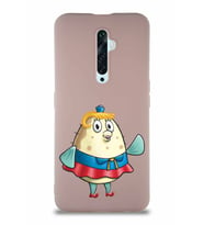 Oppo Reno 2Z Soft Premier Kapak Bayan Puff Tasarımlı Silikon Kılıf - Pudra (Şeffaf)