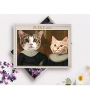 BK Gift Evcil Dostlara Özel 1000 Parça Profesyonel Puzzle, 2'li Evcil Dost Portre, Evcil Hayvan Puzzle-1