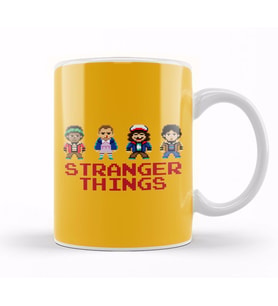 Stranger Things Pixel Characters 2 Kupa Bardak Porselen
