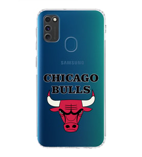 Samsung Galaxy M21 Uyumlu Kamera Korumalı Kapak Chicago Bulls Tasarımlı  Şeffaf  Kılıf