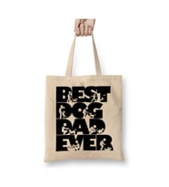 Best Dog Dad Ever Cool Gift Beyaz Bez Çanta Uzun Saplı Alışveriş Çantası Plaj Çantası
