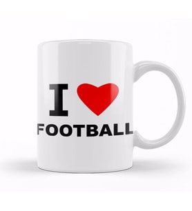 Soccer I Love Football Kupa Bardak Porselen