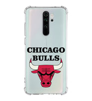 Xiaomi Redmi Note 8 Pro Köşe Korumalı Antişok Kapak Chicago Bulls Tasarımlı Şeffaf Silikon Kılıf