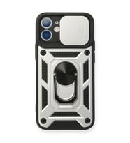 Apple İphone 12 Mini Kılıf Pars Lens Yüzüklü Silikon - Gümüş