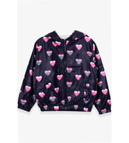 Breeze Kız Çocuk Yağmurluk Kalp Desenli 1-6 Yaş, Mor