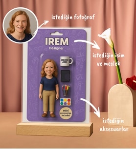 Kişiye Özel Baskılı Yapay Zeka Üretimi Starter Pack Tasarımlı Öğretmene Hediye Masaüstü Fotoğraf Çerçevesi 17x11cm