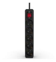 IPW-44SY3X 5 Port Akım Korumalı Kırmızı Led Tuşlu Priz 3m - Siyah