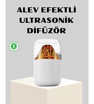 Ultrasonik Alev Efektli Aromaterapi Difüzörü Usb Şarjlı Ve Otomatik Kapanma Özellikli