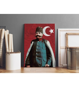 Resneli Niyazi Kanvas Tablo 40x55cm Resneli Niyazi Bey Dekoratif Tablo