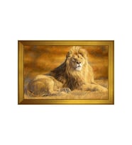 Hayvanlar Temalı Kanvas Tablo 50 x 70 cm Gold Çerçeve