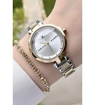 Daniel Klein Premium Gold Gümüş Renk Kadın Kol Saati Ve Bileklik DKEISTIIO275-6
