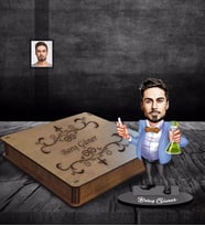 Kişiye Özel Öğretmen Karikatürlü Ahşap Biblo Kutulu Bay-18