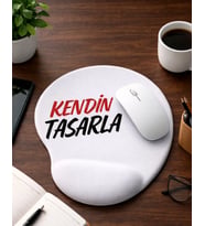 Kendin Tasarla Bilek Destekli Kesik Oval Mouse Pad Ergonomik Mouse Altlığı