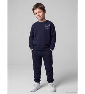 LCW Kids Lacivert Dinozor Baskılı Erkek Çocuk Eşofman Takımı