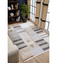 Dijital Kaymaz Yıkanabilir Krem Modern Salon Halısı Mutfak Halısı Koridor Halısı Yolluk HLN1624