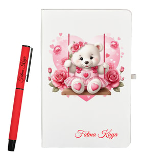 Öğretmene Hediye Kişiye Özel Defter ve Roller Kalem Seti
