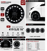 Hyundai Uyumlu 16 Inç Kırılmaz Parlak Siyah Jant Kapağı 1 Takım 4 Adet No:419