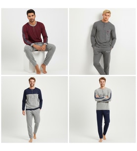 Erkek Pamuklu 4 Adet 2'li Pijama Takımı BB2240