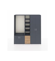 Hyperion Dolap 13 Raflı 3 Çekmeceli 4 Kapaklı 220x44x243 Antrasit-Antrasit/Çam