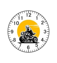 Motorcu Model Duvar Saati - Motorcu Saati (Çok Renkli)