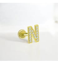 Glorria Altın N Harfi Tragus Piercing